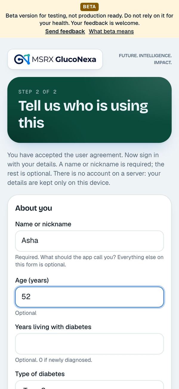 The details form with name and age filled in